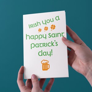 Irish You A Happy Saint Patrick's Day St Patricks Day Card - Livraison gratuite au Royaume-Uni