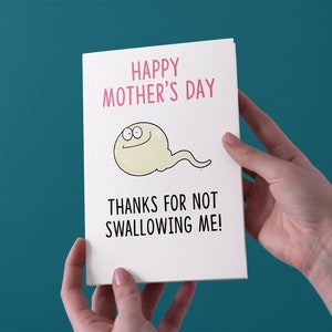 Bedankt voor het niet slikken me! Mother's Day Card-gratis verzending van het VK