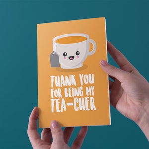 Dank u voor mijn Tea-Cher wenskaart-gratis verzending van het VK