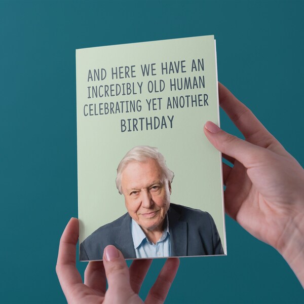 David Attenborough Birthday Card - Etsy UK