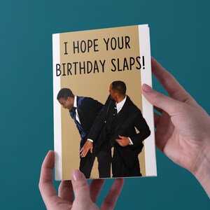 I Hope Your Birthday Slaps - Birthday Greeting Card - Free UK Shipping