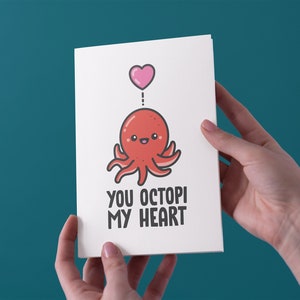 You Octopi My Heart Birthday / Anniversary / Valentine's Day Card - Spedizione gratuita nel Regno Unito