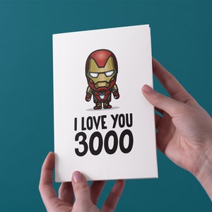 I Love You 3000 - Ironman - Valentinstags-/Geburtstags-/Jubiläumskarte - Kostenloser Versand