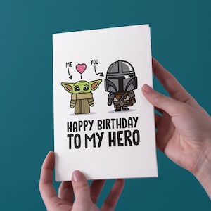 Zu meinem Helden - mandalorianisch - Geburtstag Grußkarte - kostenloser UK Versand