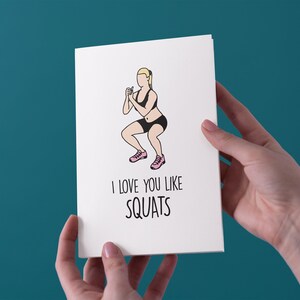 Ich liebe dich wie Squats Jahrestag/Valentines Karte - kostenloser UK Versand