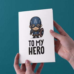 To My Hero - Captain America - Geburtstag/Valentinstag/Jahrestag Grußkarte