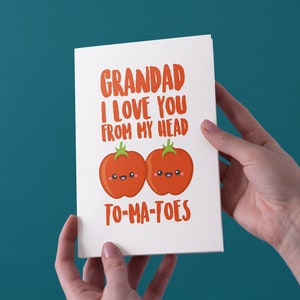Grand-père, je t’aime de ma tête à-Ma-Orteils fête des pères / carte d’anniversaire - Livraison gratuite au Royaume-Uni