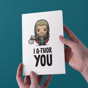 I A-Thor You - Cartão comemorativo de aniversário/aniversário/Dia dos Namorados - Frete grátis para o Reino Unido