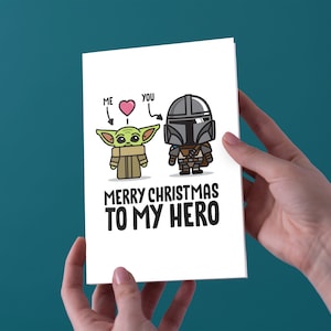 To My Hero - Mandalorian - Cartão de Natal - Frete grátis para o Reino Unido