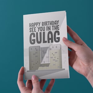 Vejo você no Gulag - Cartão de aniversário - Frete grátis para o Reino Unido