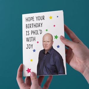 Hope Your Birthday Is Phil'd With Joy Birthday Greeting Card - Free UK Shipping