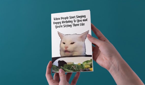 Cat Meme Birthday Greeting Card Free Uk Shipping Etsy