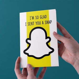 Sono così felice di averti inviato uno scatto - Snapchat - Biglietto di anniversario / San Valentino - Spedizione gratuita nel Regno Unito
