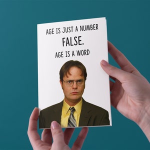 Age Is Just A Number - The Office Birthday Greeting Card - Livraison gratuite au Royaume-Uni