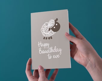 Happy Baaarthday To Ewe Birthday Greeting Card - Free UK Shipping