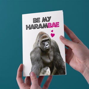 Be My Harambae Anniversary/Valentines Card - kostenloser UK Versand