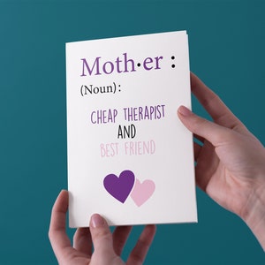 Mother Definition Karta na Dzień Matki - Darmowa wysyłka do Wielkiej Brytanii