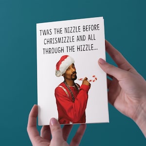 T'was The Nizzle Before Chrismizzle Christmas Greeting Card - Livraison gratuite au Royaume-Uni