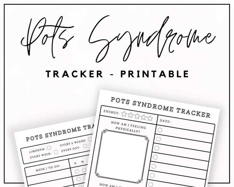 POTS Syndrome Journal Daily Dysautonomia Progress Tracker Etsy