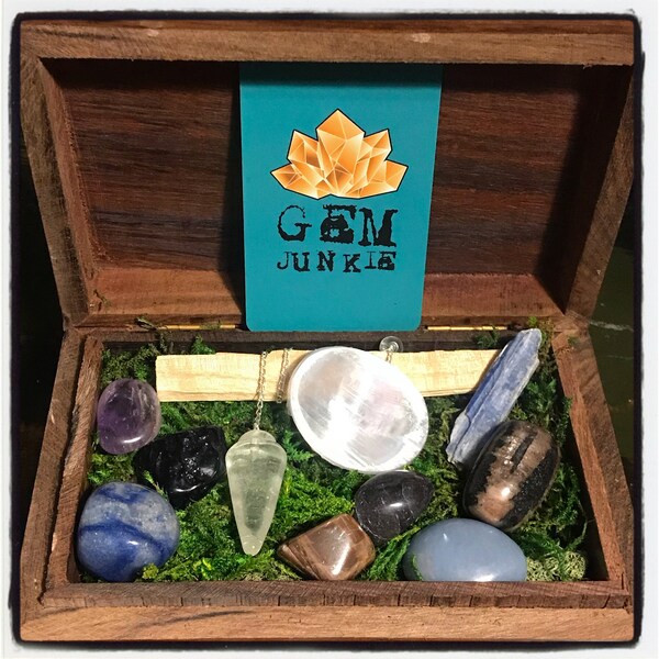 Intuition Enhancing Crystal Gift Set, Crystals for Psychic Development, Stone Set Gift Box