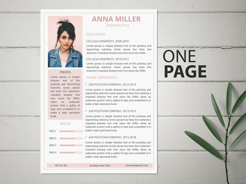 Professional Resume Template for Word Instant Download 5 Page Pack ResumeCV Cover Letter ANNA Google Docs References