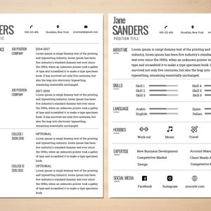 Resume Template Professional CV Resume Template for Pages - Etsy