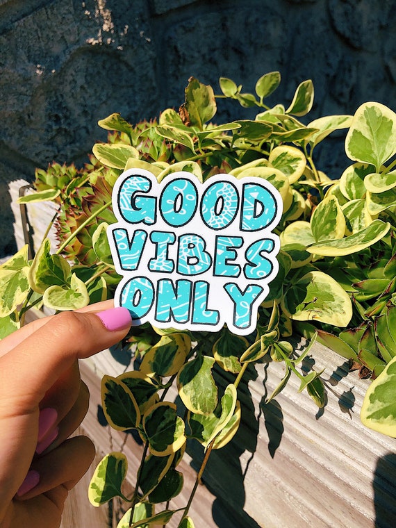 Good Vibes Only Sticker Decal Car Laptop Window Motivational Cute