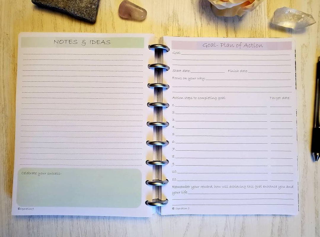 Goal Page for 9 Disc Planner System Etsy