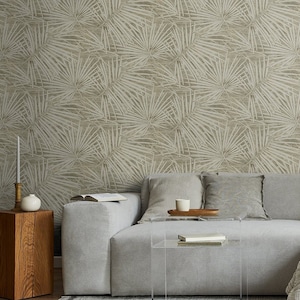 Mural | Wall Mural | Grasscloth | Leaf Mural | Botanical Mural | Textured Mural | Tropical Mural | Wall Decor | Palm Leaf | Japandi