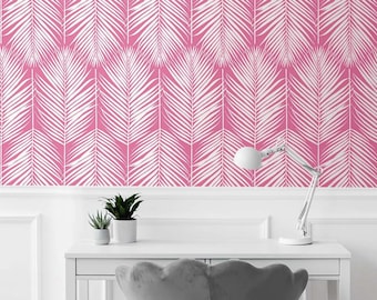 Palmenblatt Schälen und Aufkleben Tapete Rosa selbstklebend Küstentropisch Renter freundlich Wandverkleidung DIY Wohnkultur