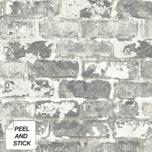 Self Adhesive Wallpaper | Brick Peel and Stick | Gray Brick Wallpaper | Gray Brick Removable Wallpaper | Peel & Stick | Wallpaper Sticker