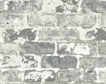 Self Adhesive Wallpaper | Brick Peel and Stick | Gray Brick Wallpaper | Gray Brick Removable Wallpaper | Peel & Stick | Wallpaper Sticker