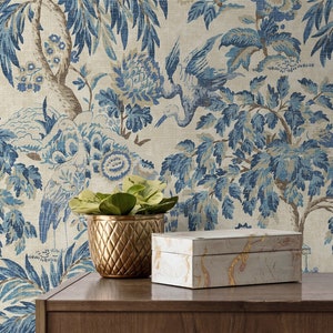 Peel and Stick Wallpaper | Self Adhesive Wallpaper | Chinoiserie Peel and Stick | Bird Wallpaper | Removable Wallpaper | Wallpaper | Wall