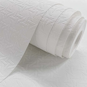 Wallpaper | Paintable Wallpaper | Wicker Wallpaper | Paint Wallpaper | Wicker | Textured Wallpaper | Wallcovering | Wall Decor | White