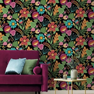 Wallpaper | Floral Wallpaper | Retro Wallpaper | Leaf Wallpaper | Flower Wallpaper | Graphic Wallpaper | Designer Wallpaper | Wall Decor