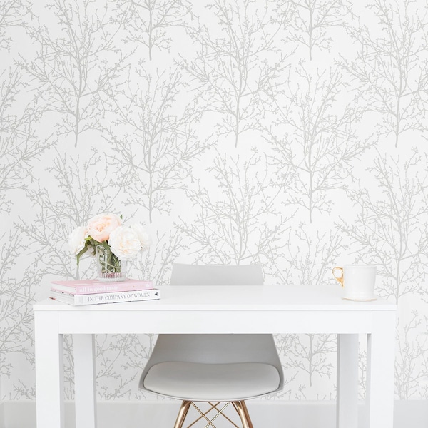 Wallpaper | Tree Wallpaper | Peel and Stick Wallpaper | Self Adhesive Peel and Stick | Peel and Stick | Temporary Wallpaper | Botanical Wall