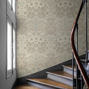 Peel and Stick Wallpaper | Self Adhesive Wallpaper | Floral Peel and Stick | Peel and Stick | Temporary Wallpaper | Vintage Wallpaper | 6