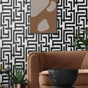 Peel and Stick Wallpaper | Peel and Stick | Self Adhesive Wallpaper | Blue Peel and Stick | Temporary Wallpaper | Geometric Wallpaper