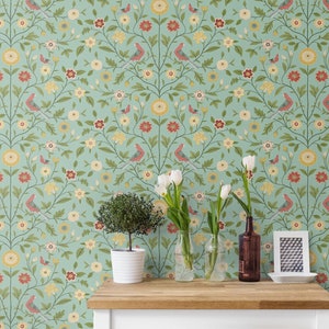 Peel and Stick Wallpaper | Self Adhesive Wallpaper | Botanical Peel and Stick | Peel and Stick | Temporary Wallpaper | William Morris