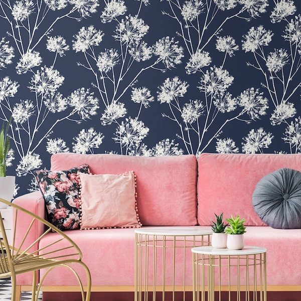 Navy Blue Wallpaper Etsy