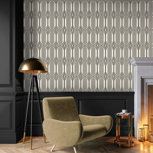 Peel and Stick Wallpaper | Peel and Stick | Self Adhesive Wallpaper | Geometric Peel and Stick | Temporary Wallpaper | Gold Wallpaper