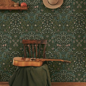 Peel and Stick Wallpaper | Self Adhesive Wallpaper | Floral Peel and Stick | Peel and Stick | Temporary Wallpaper | Vintage Wallpaper