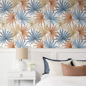 Palm Leaf Peel and Stick Wallpaper Self Adhesive Tropical Leaf Coastal Renter Friendly Wallcovering