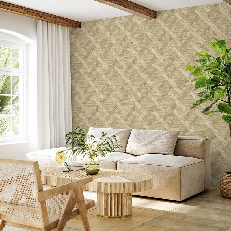 Grasscloth Peel and Stick Wallpaper - Etsy