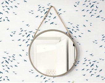 Wallpaper | Bird Wallpaper | Grey Wallpaper | Blue Wallpaper | Beach Wallpaper | Wallcovering | Coastal Wallpaper | Designer Wallpaper