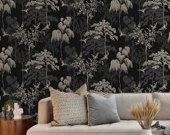 Peel and Stick Wallpaper | Self Adhesive Wallpaper | Botanical Peel and Stick | Peel and Stick | Temporary Wallpaper | Bird Wallpaper