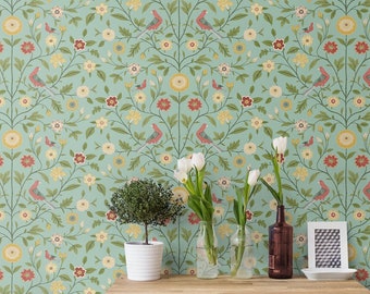 Peel and Stick Wallpaper | Self Adhesive Wallpaper | Botanical Peel and Stick | Peel and Stick | Temporary Wallpaper | William Morris