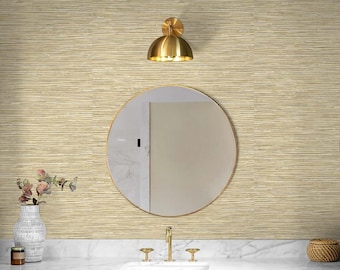 Peel and Stick Wallpaper | Peel and Stick | Self Adhesive Wallpaper | Grasscloth Peel and Stick | Temporary Wallpaper | Neutral Wallpaper