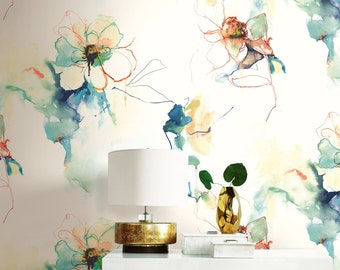Wallpaper | Floral Wallpaper | Botanical Wallpaper | Watercolor Wallpaper | Abstract Wallpaper | Graphic Wallpaper | Wall Decor | Art