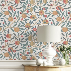 Peel and Stick Wallpaper | Self Adhesive Wallpaper | Pomegranate Peel and Stick | Peel and Stick | Temporary Wallpaper | Vintage Wallpaper